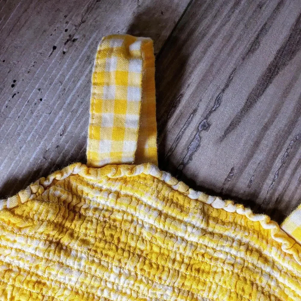 Cat & Jack Matching Yellow & White Plaid Summer Outfit Size 2T NWOT